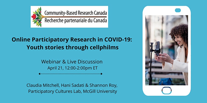 Event flyer for Community-Based Research Canada Webinar & Live Discussion. Longer description in following paragraph.